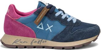 Sun 68 Ally Vintage Z45207 Womens Leather Mixed Sneakers Navy Blue, blue navy, 8.5 UK