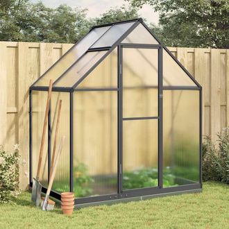 Berkfield Home Greenhouse with Base Frame Anthracite 169x114x202 cm Aluminium | Size: 169 x 114 x 202 cm