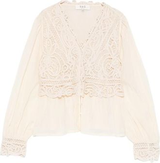 Sea New York Adelina Battenberg Lace Blouse