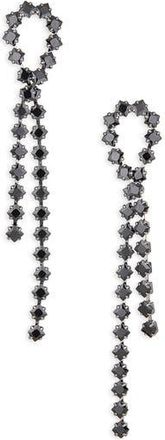Tasha Crystal Ribbon Drop Earrings in Gunmetal/jet at Nordstrom Rack