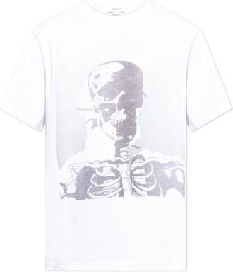 Alexander McQueen T-shirt met print - Heren - T-shirts - Wit - M - Katoen - Tops