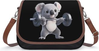 Generic Koala in Weight Llifting Small Womens Crossbody Bags Shoulder Handbag with Adjustable Strap for Travel