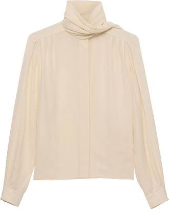 Prada Camicia con dettaglio foulard - Toni neutri