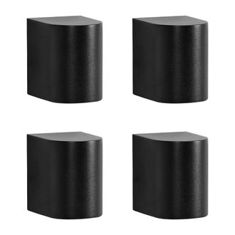 Beliani Conjunto De 4 L&aacute;mparas Led Para Pared De Exterior 8 Cm De Metal Aluminio Moderno Negro Avia