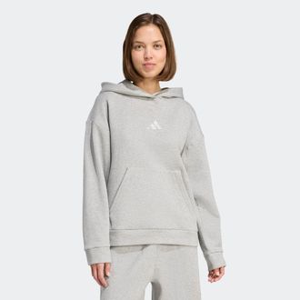 adidas Kapuzensweatshirt ADIDAS SPORTSWEAR W ALL SZN HL HD, Damen, Gr. XL, medium grau heather, Obermaterial: 68% Baumwolle, 18% Polyester, 8% Polyamid, 6% M