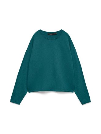Vero Moda Strickpullover VERO MODA VMEXCITING PLAIN LS O-NK ROLL PULLOV BOO, Damen, Gr. XS, mediterranea detail:melange, Strick, Obermaterial: 72% Polyester, 18