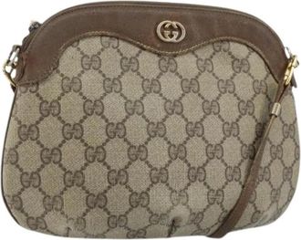Gucci Pre-owned Cross Body Bags, female, Beige, Size: ONE SIZE Pre-owned Vintage GG Canvas Shoulder Bag