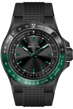 Invicta Aviator 49667 Heren Horloge - Quartz Uurwerk - Roestvrij Staal met zwarte Wijzerplaat - 50mm