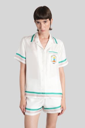 Casablanca Shirt In White Silk