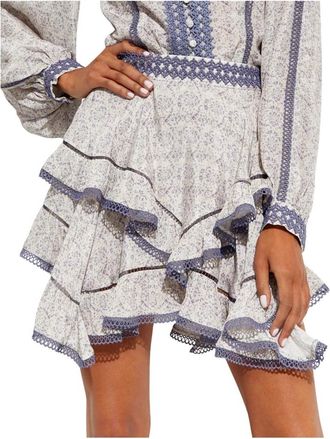 IXIAH Outbloom Mini Rok - Dames - Korte rokken - Wit - 2XS - Rokken