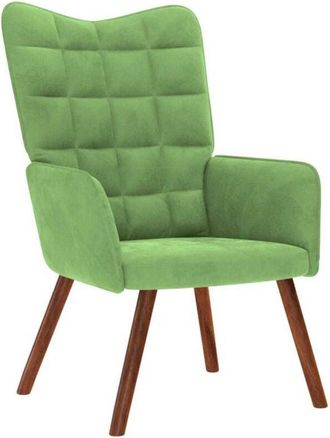 vidaXL Sedia Relax Verde Chiaro in Velluto - Vidaxl