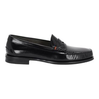 Santoni Loafers, male, Black, 7 UK, Black Penny Loafers in Calf Leather