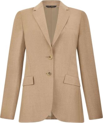 Brooks Brothers Blazer in lana vergine con revers a scialle - Toni neutri