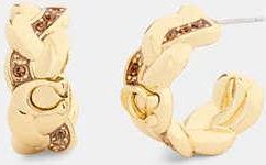 Coach Braided Signature Hoop Earrings