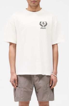 Represent Crest Oversize Graphic T-Shirt in Flat White at Nordstrom, Size X-Small