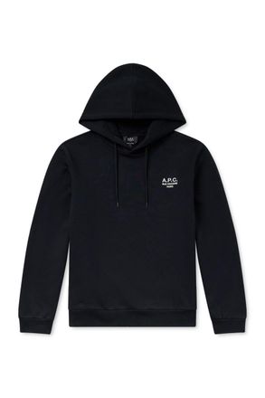 A.P.C. Standard Rue Madame Logo-Embroidered Organic Cotton-Jersey Hoodie
