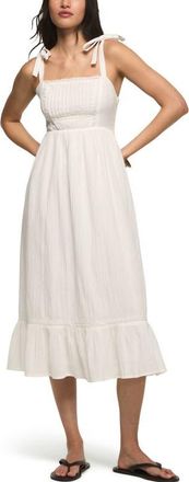 Lucky Brand Tie Strap Sleeveless Midi Dress in Bright White at Nordstrom, Size X-Large