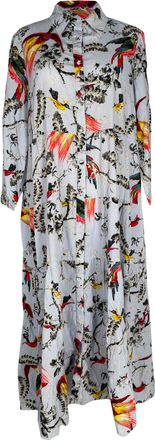 Erdem Erdem Vacation Patmos Printed Midi Shirt Dress in Multicolor Cotton