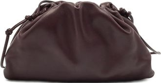 Bottega Veneta Pouch kleine gesmockte leren clutch - Bruin
