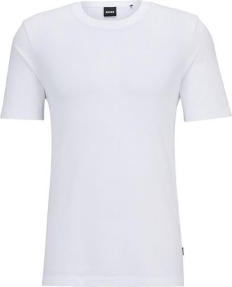 BOSS logo-tag bubble-jacquard cotton T-shirt - men - Cotton - 3XL - White