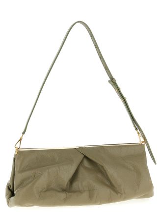 Dries Van Noten Womens Craquel&eacute; Calfskin Clutch Green Leather