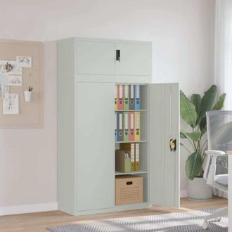 vidaXL Armario Archivador De Acero Gris Claro 90x40x180 Cm Vidaxl