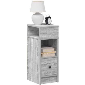 vidaXL Bedside Cabinet with Drawer Grey Sonoma 25x31x66 cm Vidaxl
