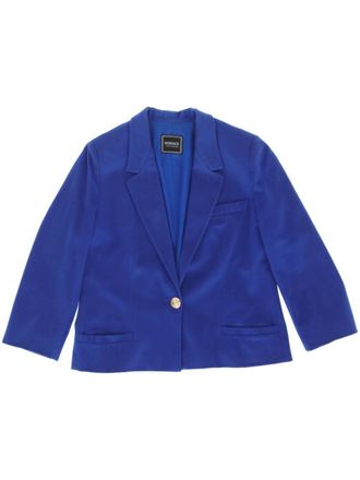 Versace Blazer monopetto in lana anni 90 - Blu