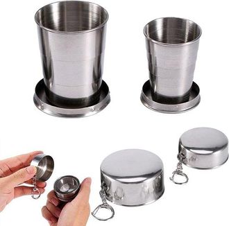 OEM Vaso Plegable De Acero Inoxidable - Compacto Y Ligero - 2 Unidades