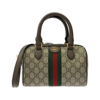 Gucci Beige Brown Gg Supreme Boston Bag (Pre-Owned)