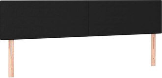 vidaXL Cabecero Con Led De Tela Negro 160x5x78/88 Cm Vidaxl