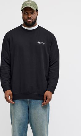 Jack & Jones Plus Size Sweatshirt JJEARCHIVE GRAPHIC SWEAT CN NOOS PLS, Herren, Gr. 4XL, schwarz, angeraute Sweatware, Obermaterial: 80% Baumwolle, 20% Polyester, JACK & JON