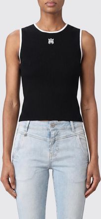 Amiri Top in maglia a coste senza maniche con monogramma ricamato