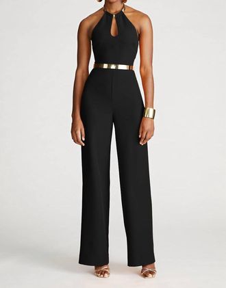 Halston Heritage Womens Oki Jumpsuit In Black