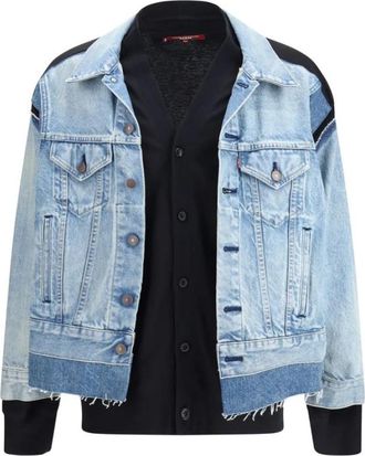 Junya Watanabe Denimjack met Cardigan - Heren - Spijkerjassen - Blauw - S - Denim - Jassen