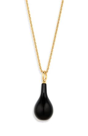 Toteme Medium Onyx Drop Necklace in Black/Gold at Nordstrom