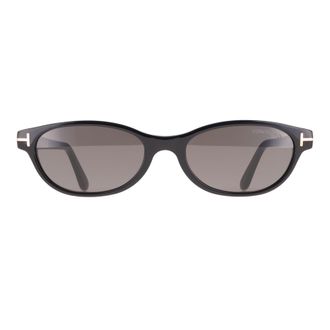 Tom Ford Cat Eye Womens Shiny Black Grey Light Mirror Chloe-02 FT1310 - One Size
