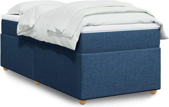 vidaXL Cama Box Spring Con Colch&oacute;n Tela Azul 90x190 Cm Vidaxl