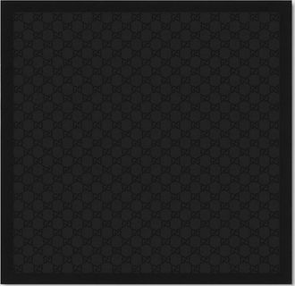 Gucci GG Silk Cotton Pocket Square, Black, Fabric