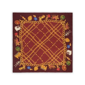 Burberry Silk Twill Square Scarf - female - Burberry - Silk Scarves - Red - ONE SIZE - Accessories