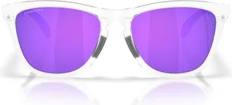 Oakley Gender Inclusive Frogskins Range 58mm Round Sunglasses in Matte Clear/prizm Violet at Nordstrom