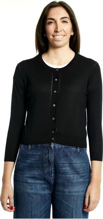 Aspesi Stijlvolle Cardigan Sweater - Dames - Vesten - Zwart - S - Truien & Vesten