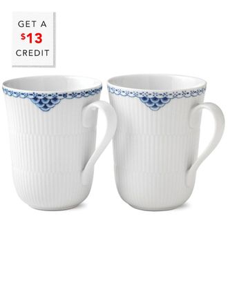 ROYAL COPENHAGEN Set Of 2 Princess Mugs With $13 Credit