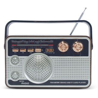 Trade Shop Trade Shop Traesio - Andowl - Radio Fm Retro Wireless Altoparlante Mp3 Portatile Bluetooth Usb Aux Tf Q-fm01