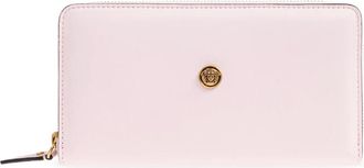 Versace Accessoires, Dames, Roze, ONE Size, Leer, Embl&egrave;me leren portemonnee