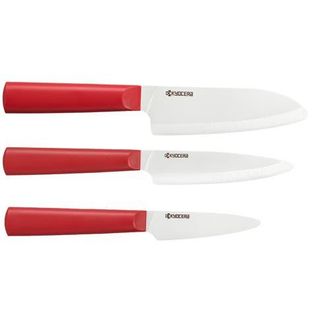 Kyocera INNOVATIONwhite 3 Piece Ceramic Knife Set in Red at Nordstrom