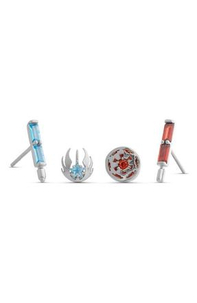 Girls Crew Star Wars Choose Your Side Set of 4 Mismatched Stud Earrings in Silver at Nordstrom