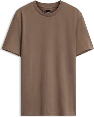 BOSS Corduroy-jacquard T-shirt in mercerized cotton