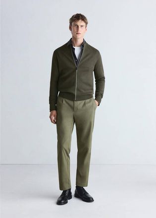 Mango Cardigan maglia comfort stretch verde scuro - Uomo - XXL - MANGO MAN