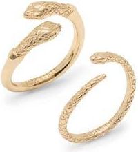 AllSaints Set of 2 Serpent Rings in Warm Gold at Nordstrom Rack, Size 6